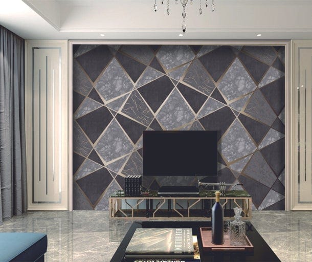 Geometric Styled Suede Wallpaper – Modern Design, Luxurious Texture